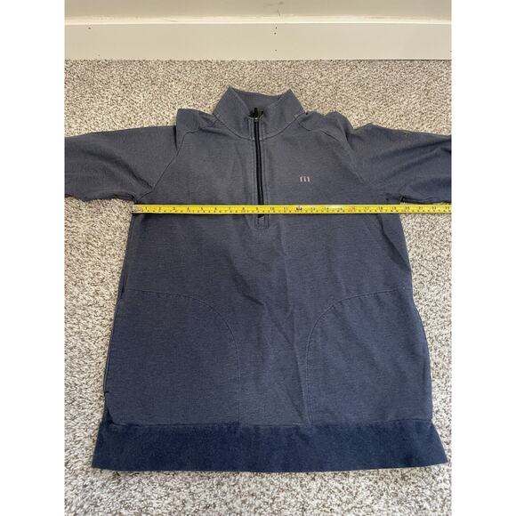 Travis Mathew Men's M Golf 1/4 Zip Sweater Pullover Pocket Blue Long Sleeve - Picture 9 of 11